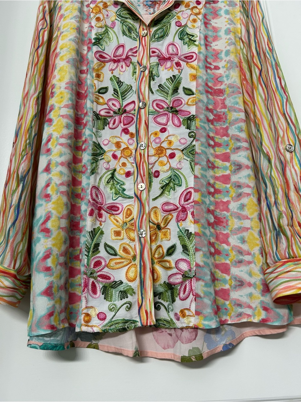 John Mark Colorful Blouse Top Small - Picture 2 of 10